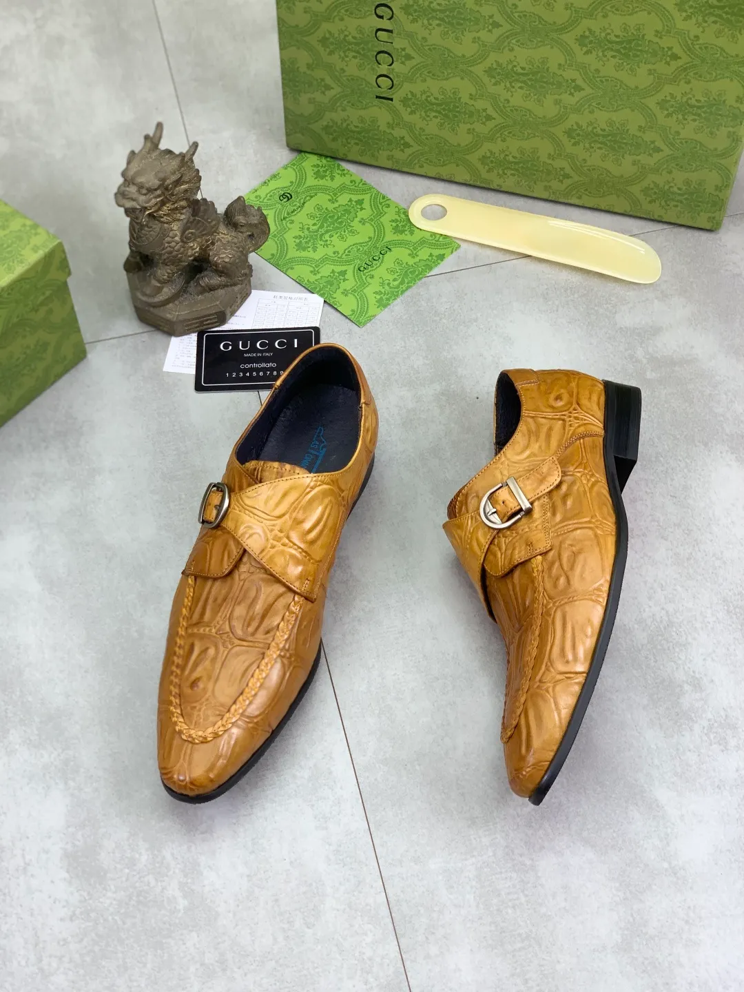 Men's Men's Shoes 💰P500 [New Style] 💰💎💎💎 [Gucci] GUCCI high-end men's formal business leather shoes, original order 1:1! Original imported high-end calfskin, original metal buckle, imported first-layer pigskin lining for feet, original high-end outsole, men's shoe size: 38-44